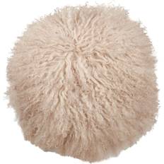 Wool Textiles Saro LIFESTYLE Wool Mongolian Lamb Fur Complete Decoration Pillows White