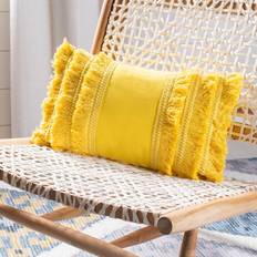 Cotton Complete Decoration Pillows Safavieh Grema Boho Fringe Complete Decoration Pillows Yellow