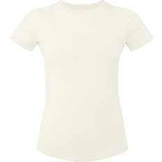 PrettyLittleThing 32 - Dame Overdele PrettyLittleThing Cotton Blend Fitted Crew Neck T-shirt - Besic Cream