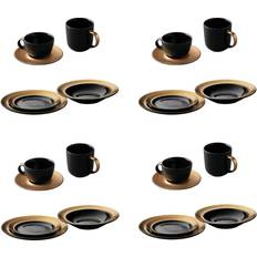 Enamel Dinner Sets Berghoff Gem 24 Piece Place - Black Dinner Set