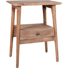 Mango wood side table East at Main One Drawer Mango Wood Side Small Table