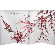 Oriental Furniture 3 Sided Plum Blossom Room Divider