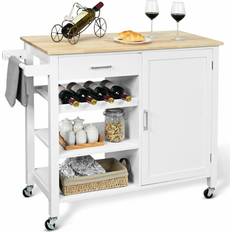 Gymax 4-Tier Island Cart Trolley Table