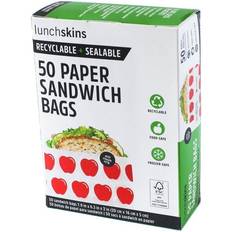 Red Plastic Bags & Foil Lunchskins Recyclable + Sealable Paper Sandwich Plastic Bags & Foil 6pcs