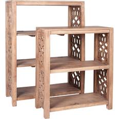 Nesting Tables East at Main Natural Mango Wood Bookshelves Set 2 Nesting Table