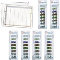 Glass Storage Boxes Plastic Stackable Organizer Tray Bundle with Lid 48 Size Storage Box