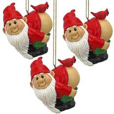 Design Toscano Loonie Moonie Gnome Holiday Set Of 3 Juletrepynt