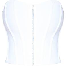 Elastane/Lycra/Spandex - Women Corsets PrettyLittleThing Bandage Hook & Eye Structured Corset - White