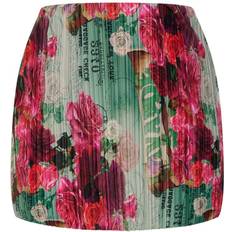 PrettyLittleThing Printed Plisse Micro Mini Skirt - Pink