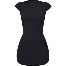 PrettyLittleThing High Neck Ribbed Bodycon Dress - Black