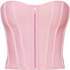 Elastane/Lycra/Spandex - Women Corsets PrettyLittleThing Bandage Hook & Eye Structured Corset - Dusty Pink