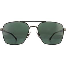 HUGO BOSS Men Sunglasses HUGO BOSS Square Matte Ruthenium Green
