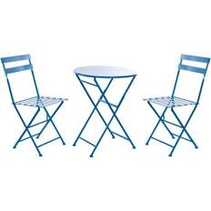 Dkd Home Decor Table + 2 Chaises MB-166634 Bleu 80 cm 60 x 60 x 70 cm 3 pcs Ensemble de Salle à Manger