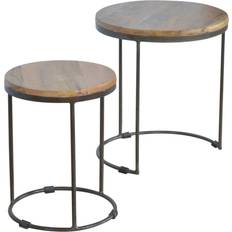 Artisan Round Set of 2 with Iron Bar Stool