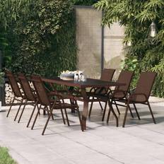 Glass Garden Table vidaXL brown and black, Garden