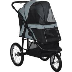 Gabbie per cani e Borse da trasporto per cani - Gatto Animali domestici Pawhut 3 Wheel Pet Stroller, for Medium Small Dogs, Foldable Cat Pram