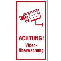 Hinweisschilder reduziert SafetyMarking® Hinweisaufkleber "Achtung! Videoüberwachung "