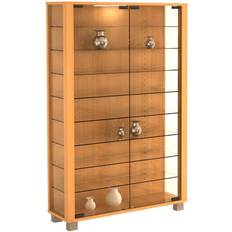 Brown Glass Cabinets VCM Lumo Mini Display 90cm H X 59cm W X 18cm D Glass Cabinet