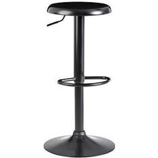 Wohnling Stilvoller Schwarzer Barhocker 360° Drehfunktion
