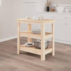 vidaXL Arbejdsbord 78,5 x 50 x 80 cm Massivt Fyrretræ Skrivebord