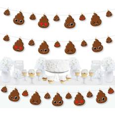 Brown Garlands & Confetti Party ’Til You’re Pooped Poop Emoji Party DIY Decorations Clothespin Garland Banner 44 Pieces