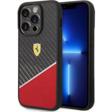 Iphone 14 pro max silver iPhone 14 Pro Max Ferrari Real Carbon Case with Silver Stripe Red