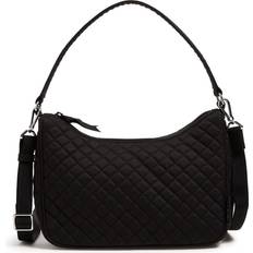 Vera Bradley Frannie Crescent Crossbody Purse, Black-Recycled Cotton