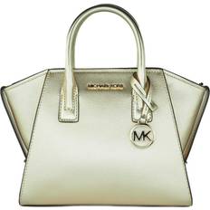 Michael Kors Avril Small Pebble Leather Top Zip Satchel Crossbody Handbag Pale Women's white