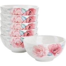 Gray Soup Bowls Martha Stewart 6 Fine Ceramic 6 Piece Floral Decorated Cereal Soup Bowl