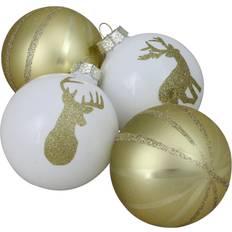 Northlight Seasonal 4ct Champagne Gold 2-Finish Ball Christmas Tree Ornament