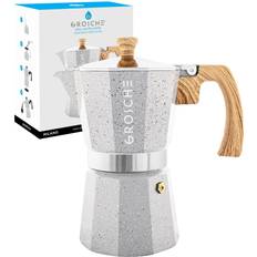 Brown Moka Pots Grosche Milano Stone Stovetop Moka