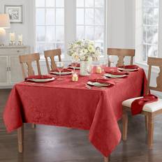 Rouge Nappes Elrene Home Fashions Caiden Elegance Damask Oblong Tablecloth 60 x 84 Nappe Rouge