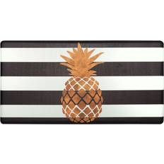 White Entrance Mats Nicole Miller New York Pineapple Anti-Fatigue Kitchen Gold, Black, White