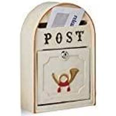 Relaxdays Antique Mailbox 30 x 20 x 8 cm Beige