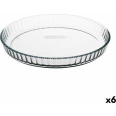 Pyrex Classic Transparent Glass Flat Cake Mould 27.7 x 27.7 x 3.5 cm Set of 6 Pie Dish