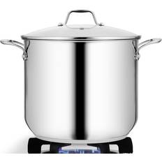 NutriChef 15-Quart Stainless Steel Stock Pot 18 8 Food med lock