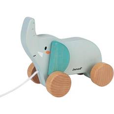 Pull Toys Janod Walk Wooden Elephant-Pull-Along Learning Early Years Toys-Teaches Motor Skills Imagination-WWF Partnership-FSC Certified-from The Age of