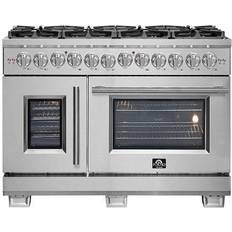 Forno Appliances Capriasca Dual Fuel Range French Doors Silver, Gray, White