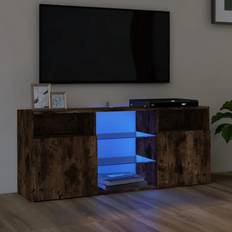 vidaXL med LED-lys 120x30x50 røget TV-bord