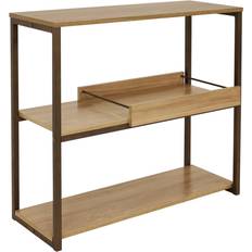 Console table with shelf Industrial 3-Shelf Console Table