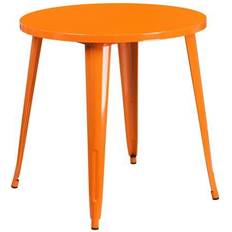 Orange Matbord Flash Furniture 30" Round Orange Metal Indoor-Outdoor Table Mesa de comedor