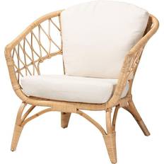 Baxton Studio White Lounge Chairs Baxton Studio Feya Modern Lounge Chair