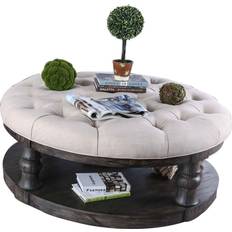 Benjara Wooden with Padded Bottom Coffee Table