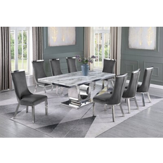 Best Quality Furniture 9-piece marble Dining Set