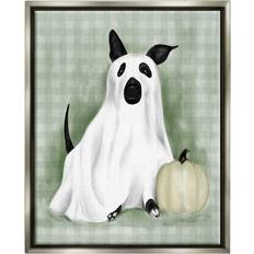 Wall Decorations Stupell Industries Dog Ghost Halloween Costume Floater Framed Art