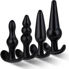 Metalic Butt Plug With Blackgem Jewel L