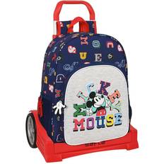 School Rucksack with Wheels Mickey Mouse Clubhouse Only one Navy Blue 33 x 42 x 14 cm