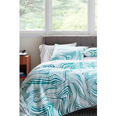 Novogratz 'Zebra Marble & Vintage Stripe' Duvet Cover Green, Multicolour