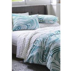 Novogratz Single, Zebra Marble Duvet Cover Green