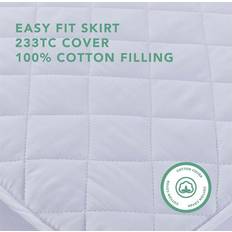 Cotton mattress protector Assura Sleep Pure Cotton Quilted Protector Micro-Fresh Mattress Cover White